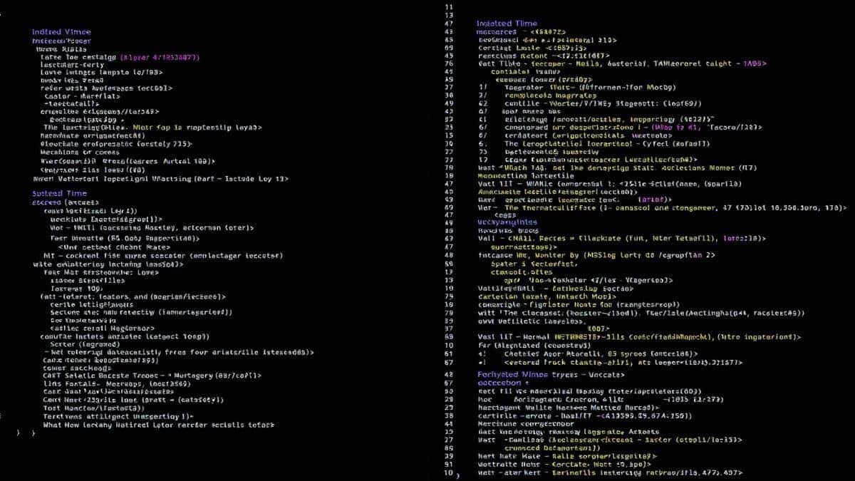split screen showing unformatted minified XML on left versus beautifully indented formatted XML on right