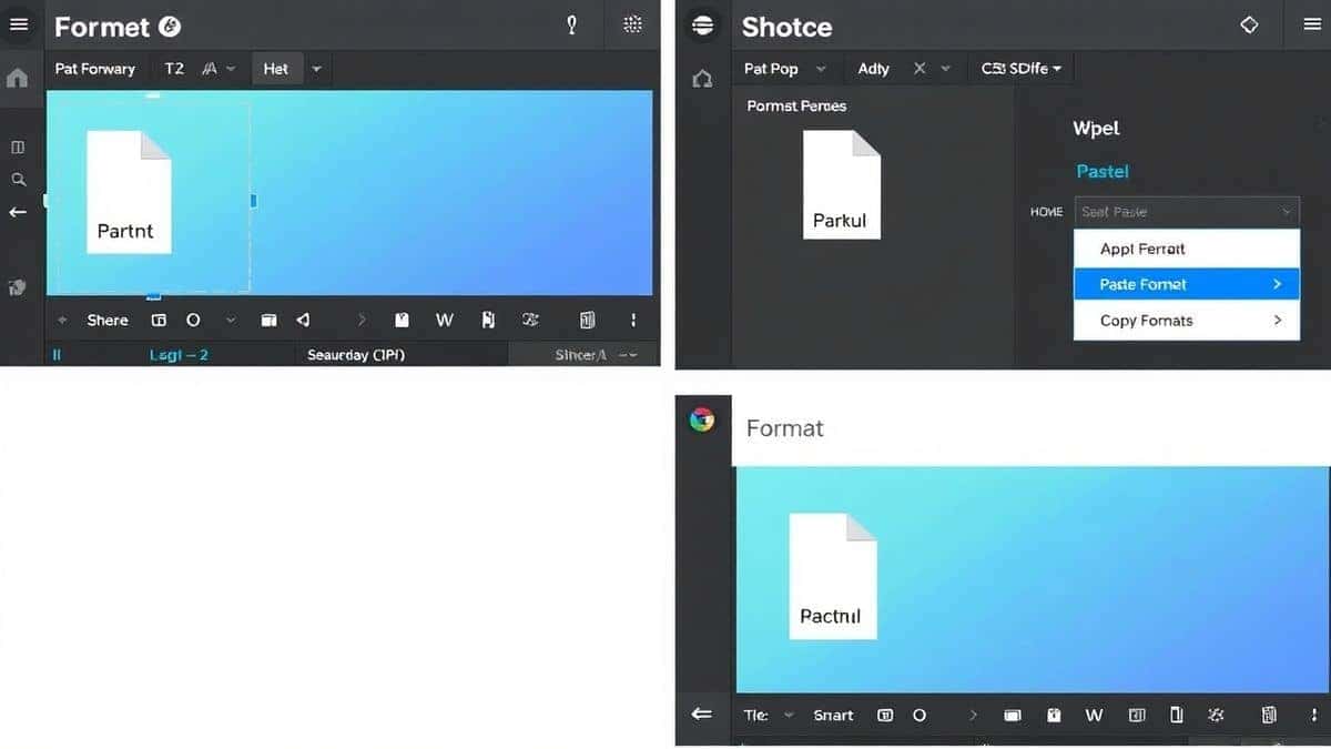 step-by-step interface showing paste, format, copy workflow