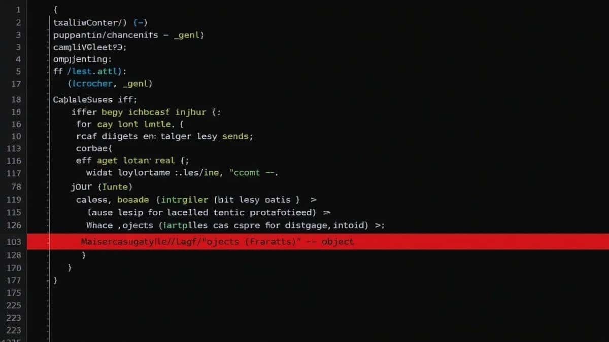 code editor showing json parse error with highlighted problematic character