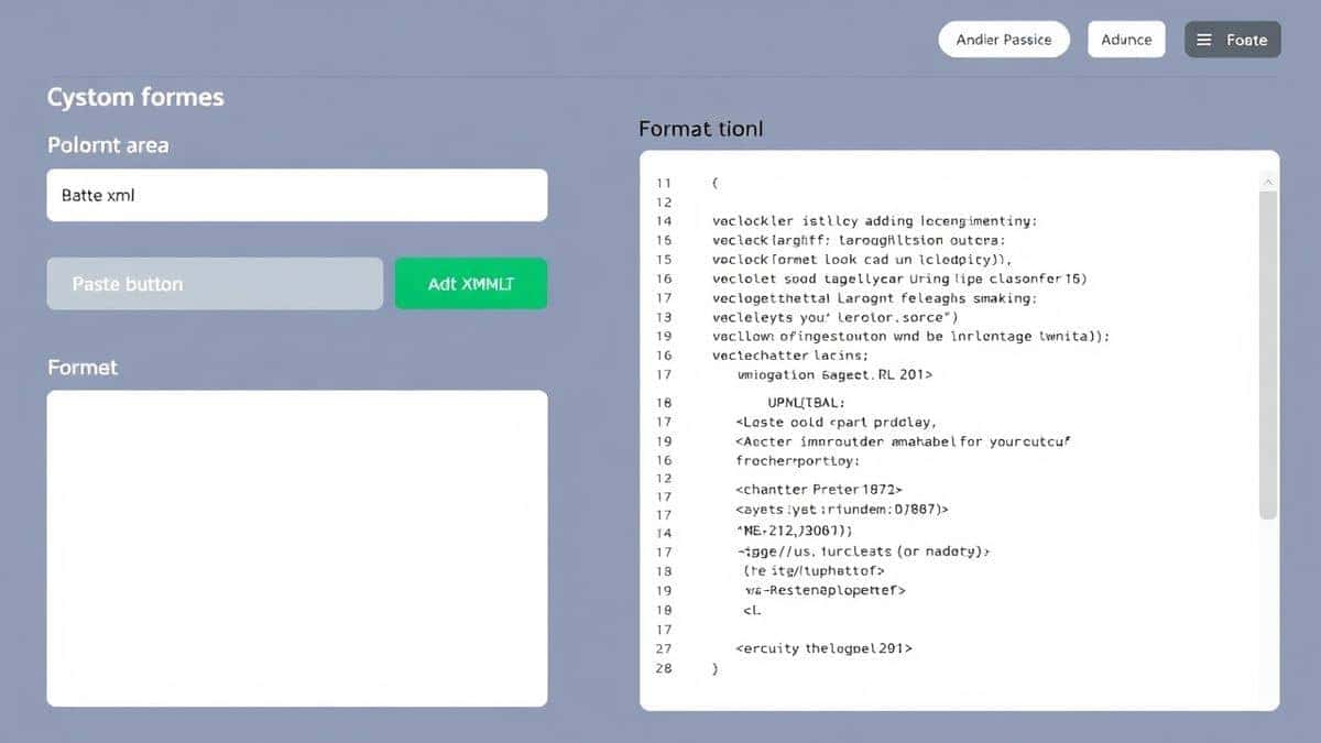 sleek online tool interface showing XML paste area with format button and formatted output panel