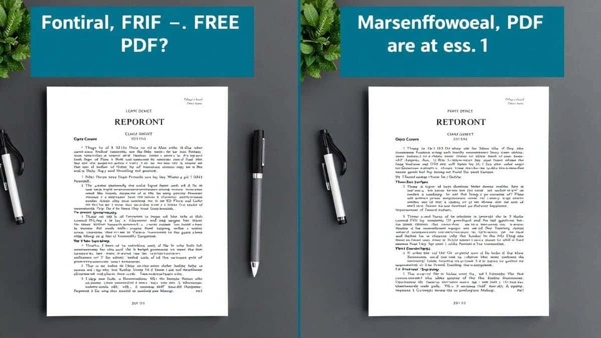 side by side comparison showing poorly formatted PDF output versus properly formatted professional PDF document