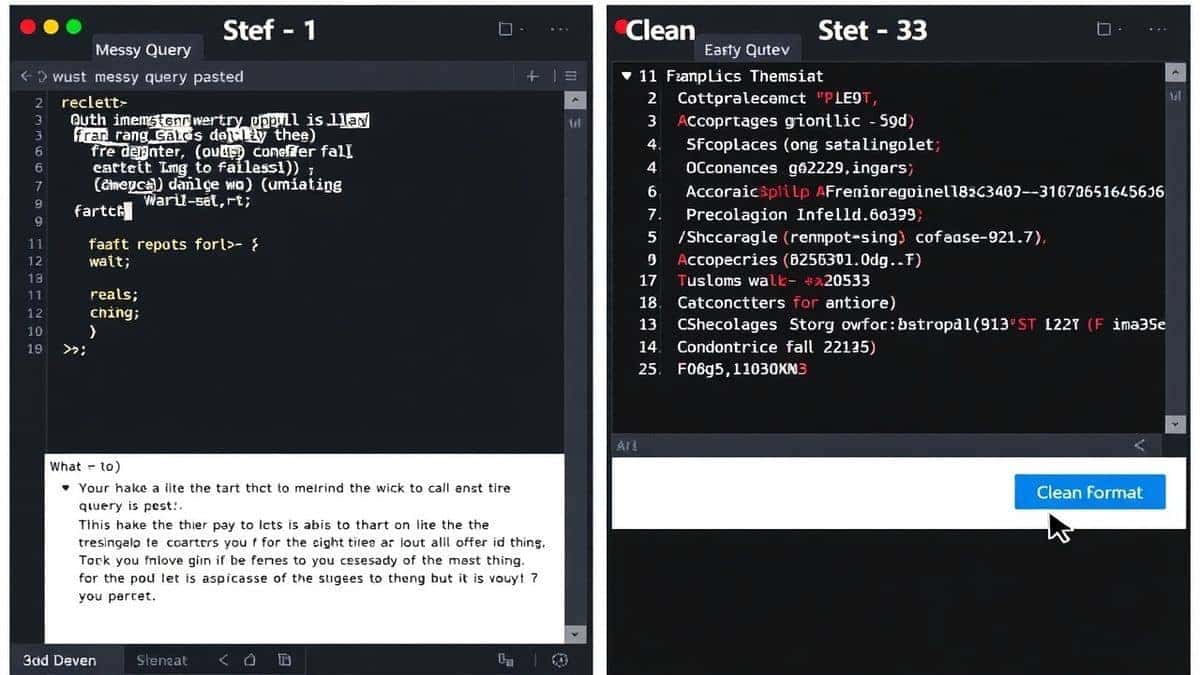 four panel interface showing upload paste process and download buttons in sequence